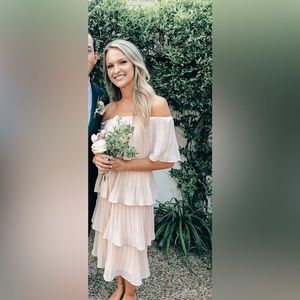 Blush dress off the shoulder
